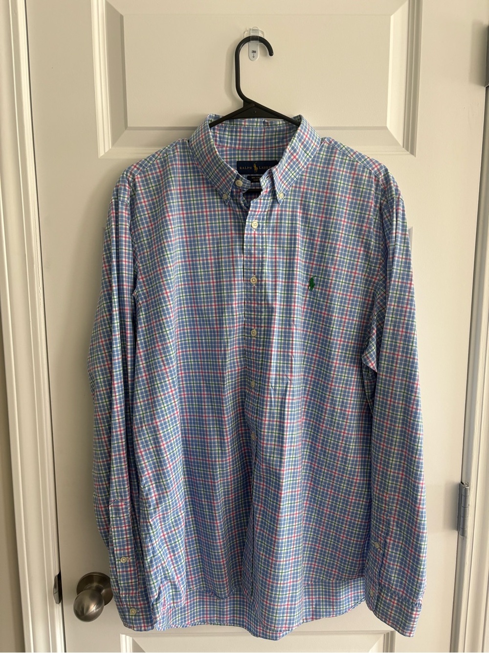 Ralph Lauren Blue Multi-Check Long-Sleeve Button-Down Shirt